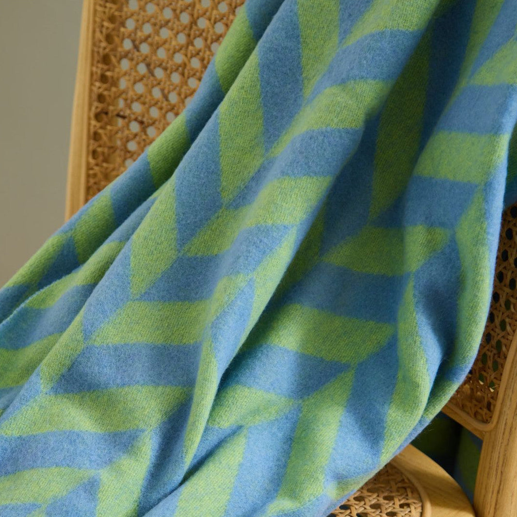 Zest & Blue Chunky Herringbone Lambswool Throw
