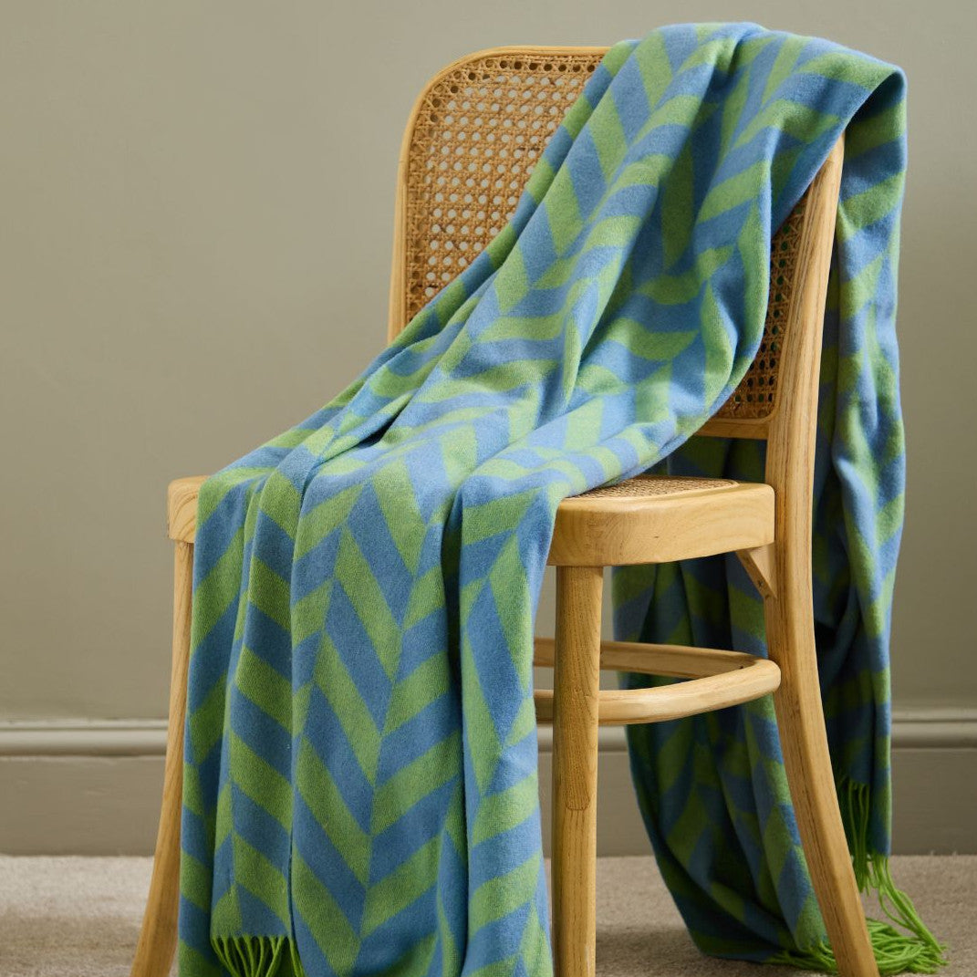Zest & Blue Chunky Herringbone Lambswool Throw