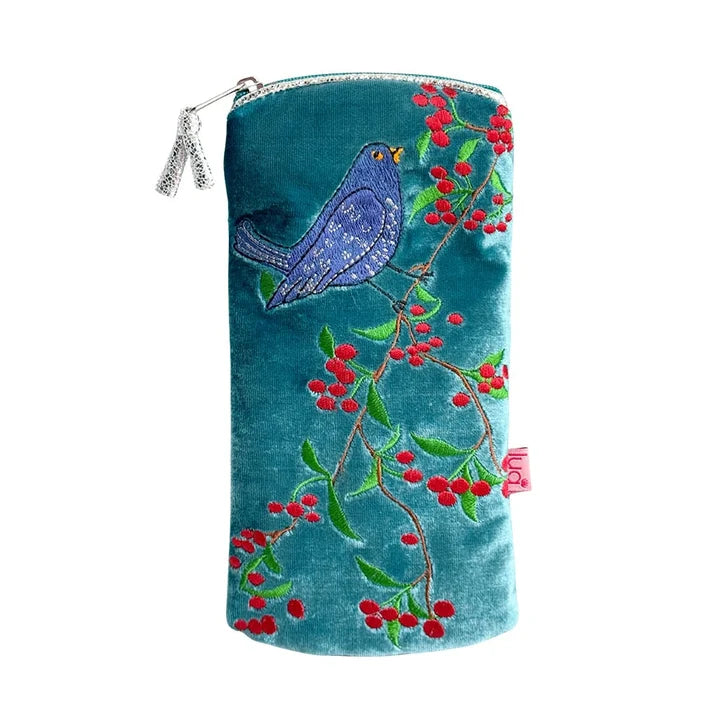 Blackbird & Berries Velvet Glass Case