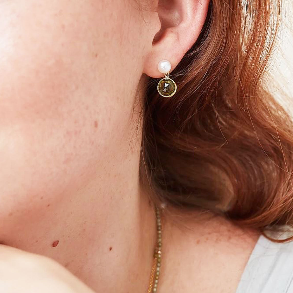 Pearl & Peridot Earrings