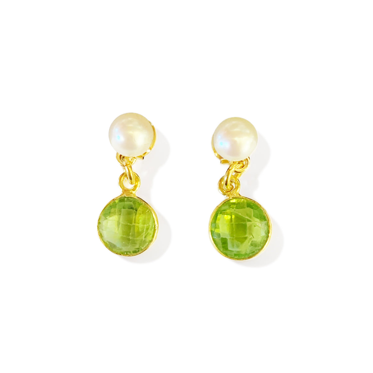 Pearl & Peridot Earrings