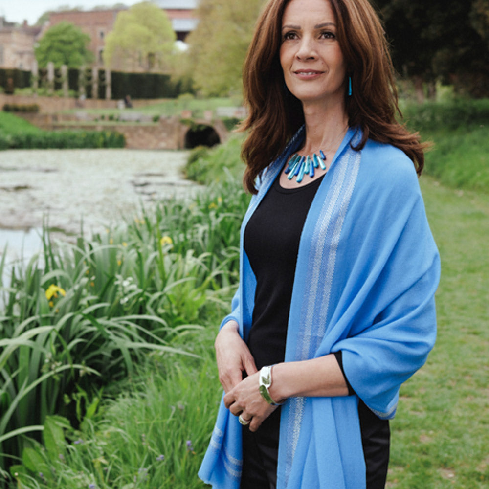 Periwinkle Swarovski Cashmere Wrap