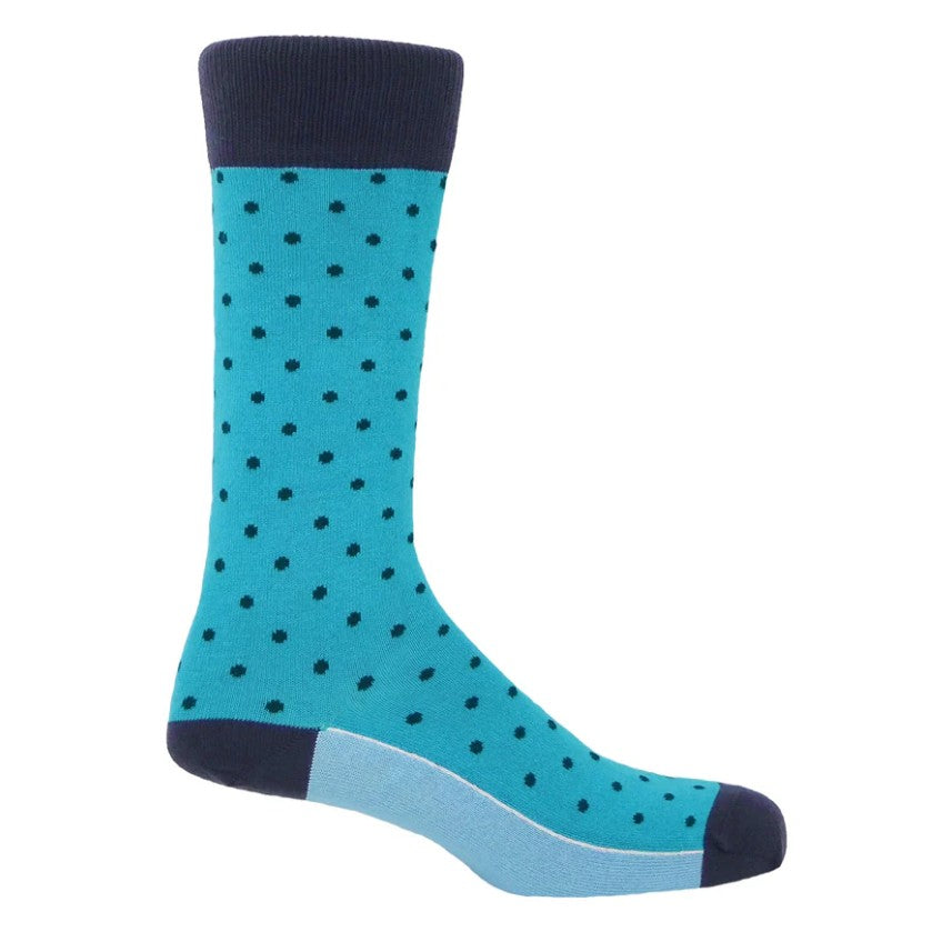 Blue Pink Polka Dot Socks