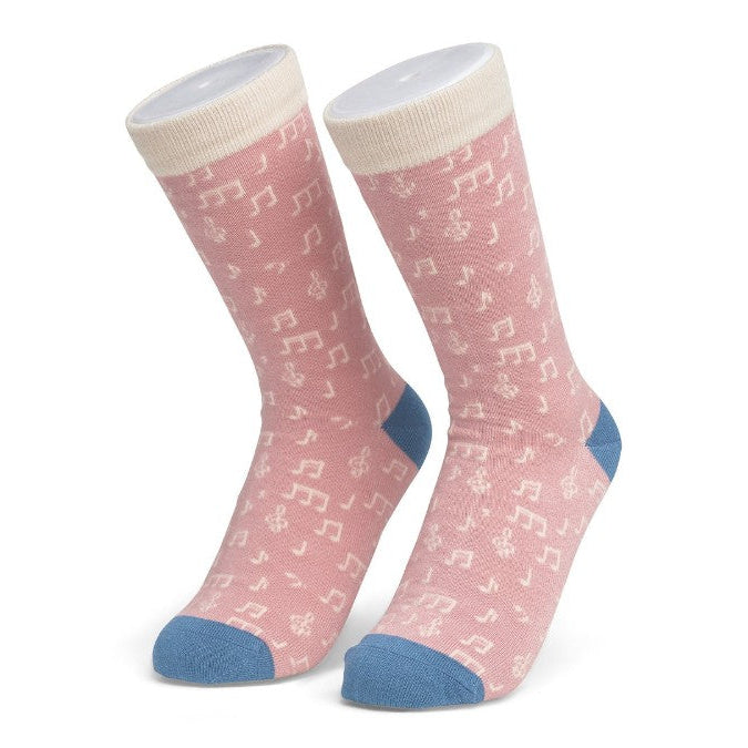 pink socks music notes