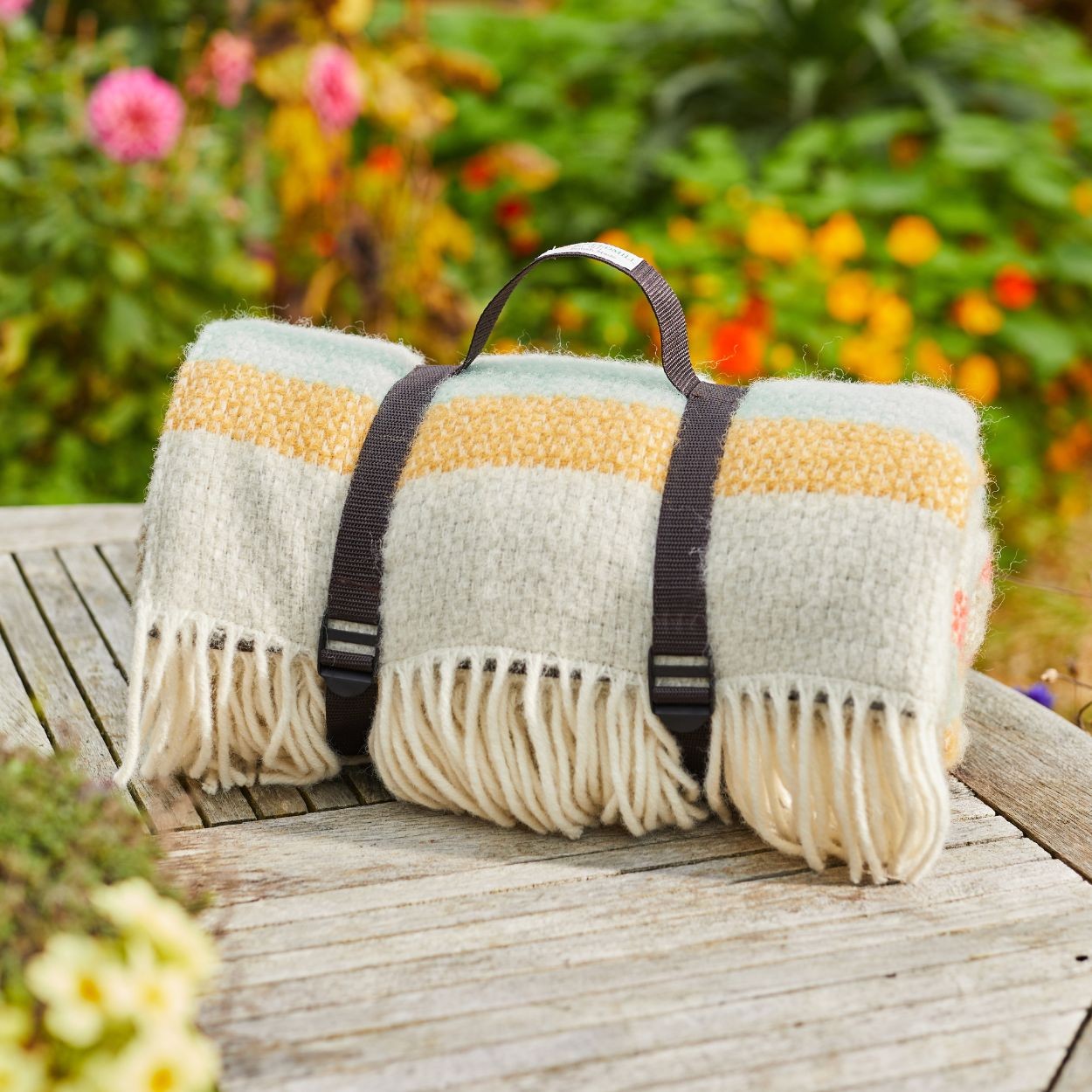 Illusion Spring Stripe Pure New Wool Picnic Rug