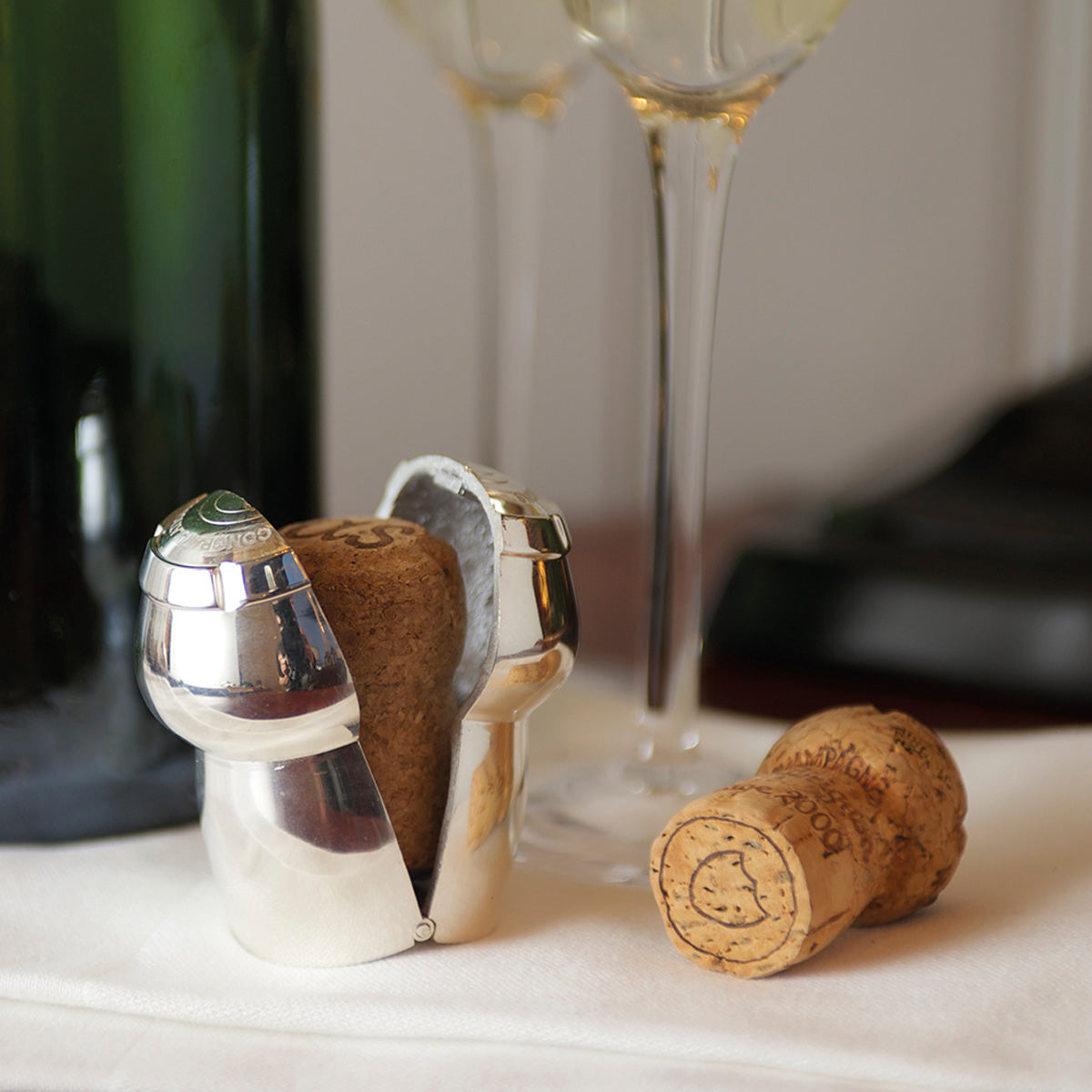 Silver Champagne Cork Keeper