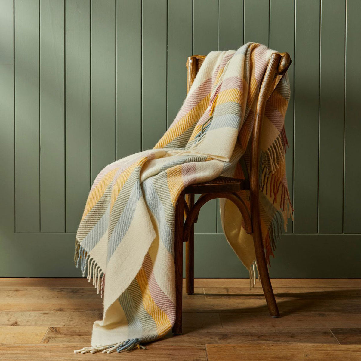 Stripe Primrose Pure New Wool Throw