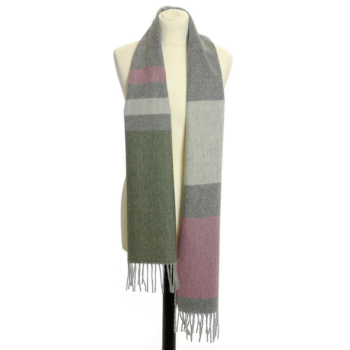 Stripe Roseate Lambswool Scarf