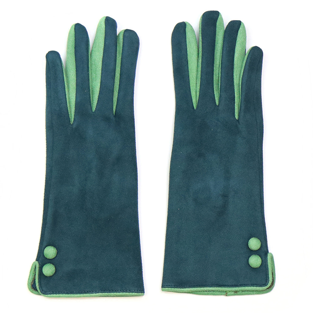 Teal Faux Suede Gloves
