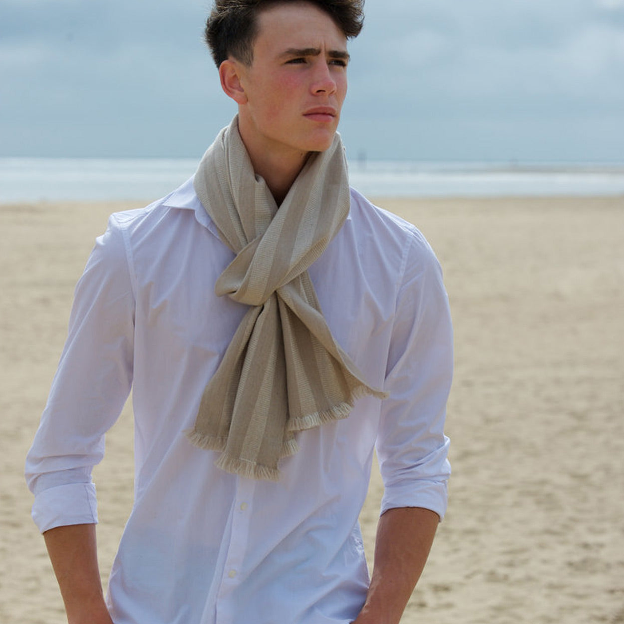 Taupe Tember Cashmere Scarf