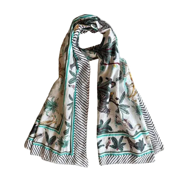 White Wild Pure Cotton Scarf