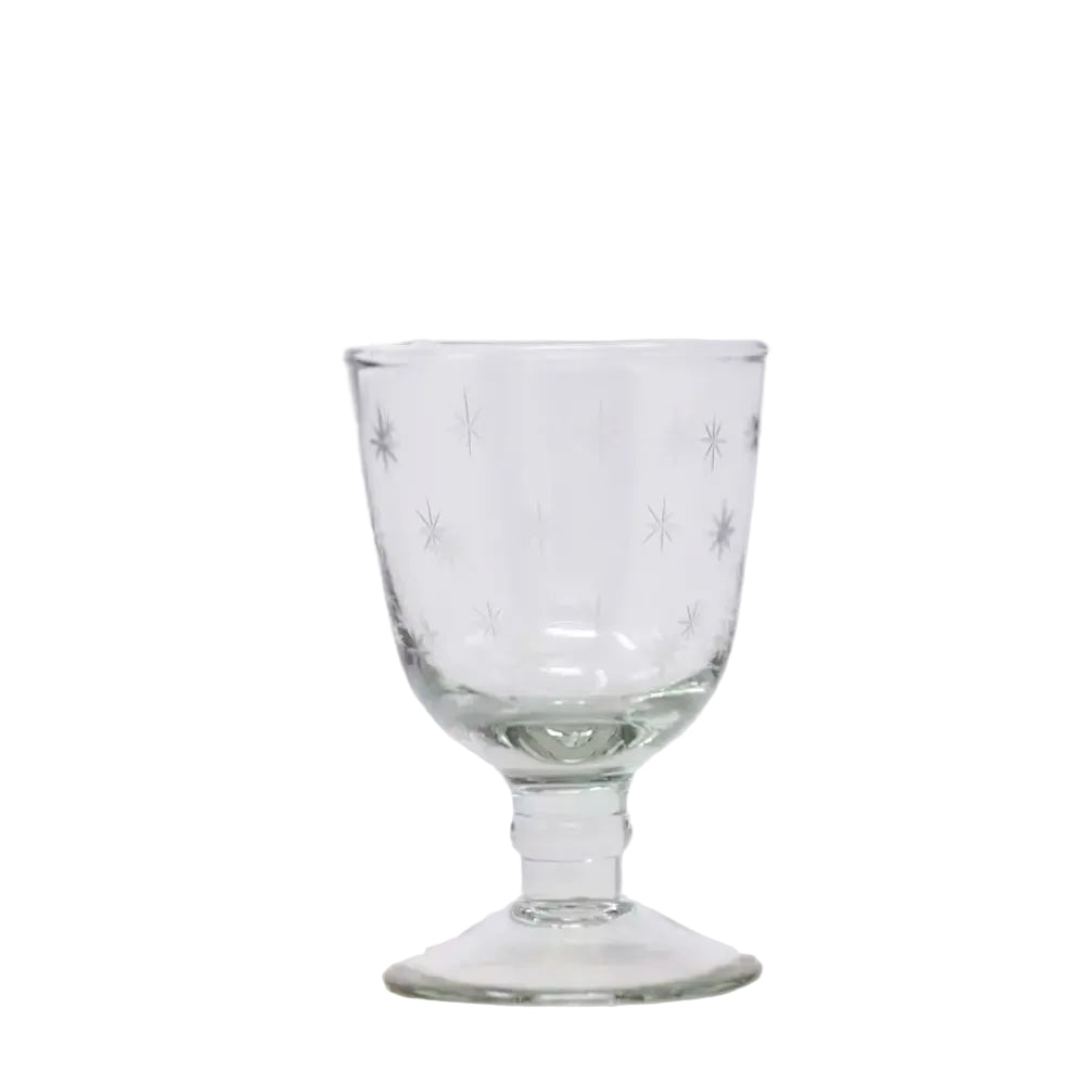 Etched Stars Wine Glass