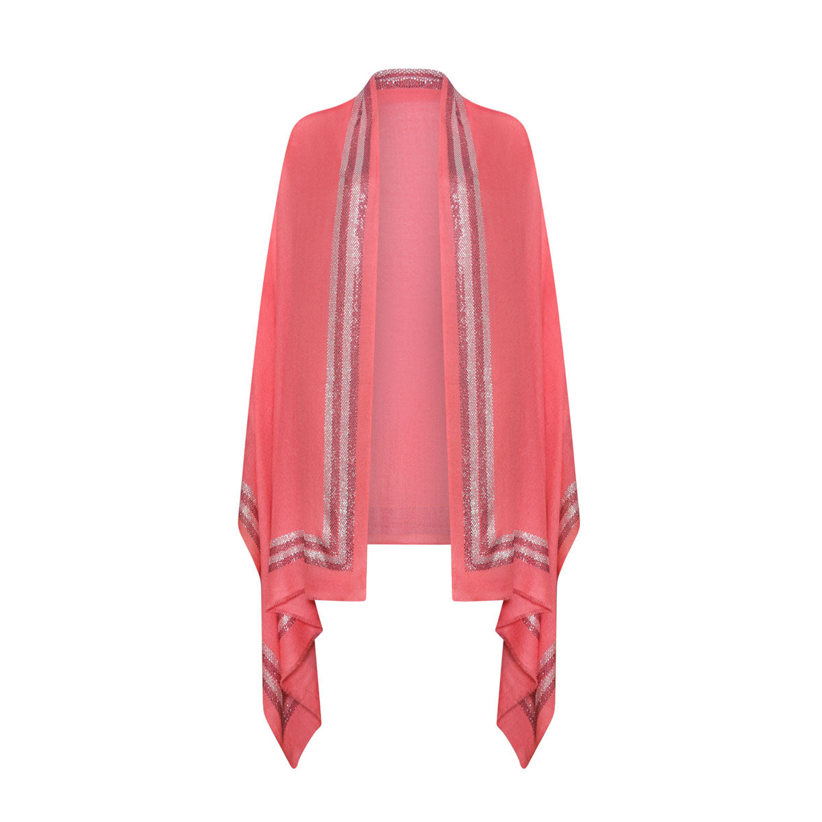 Coral Swarovski Cashmere Wrap