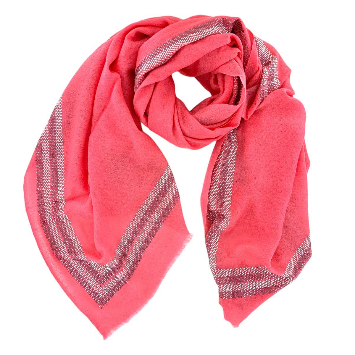 Coral Swarovski Cashmere Wrap