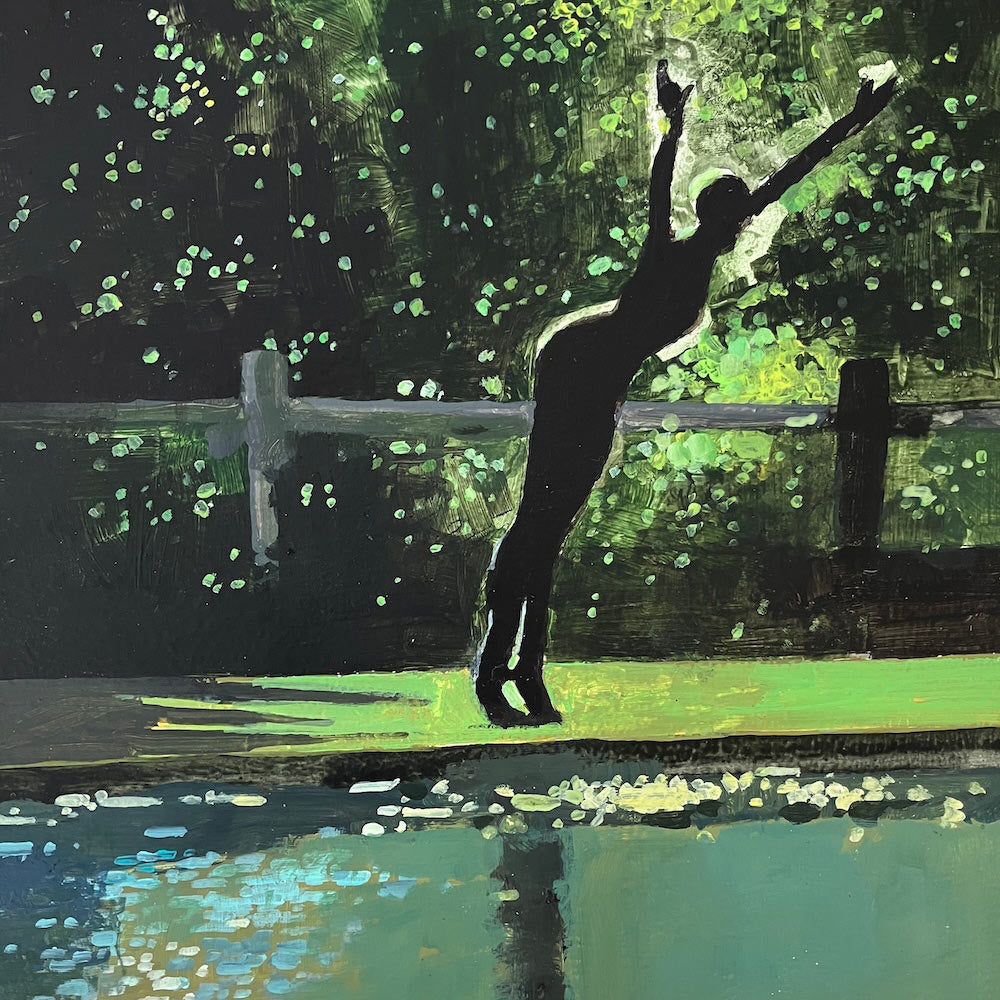 Diving Sculpture at the end of the Lake #3 11.7.25 By Julian Sutherland-Beatson