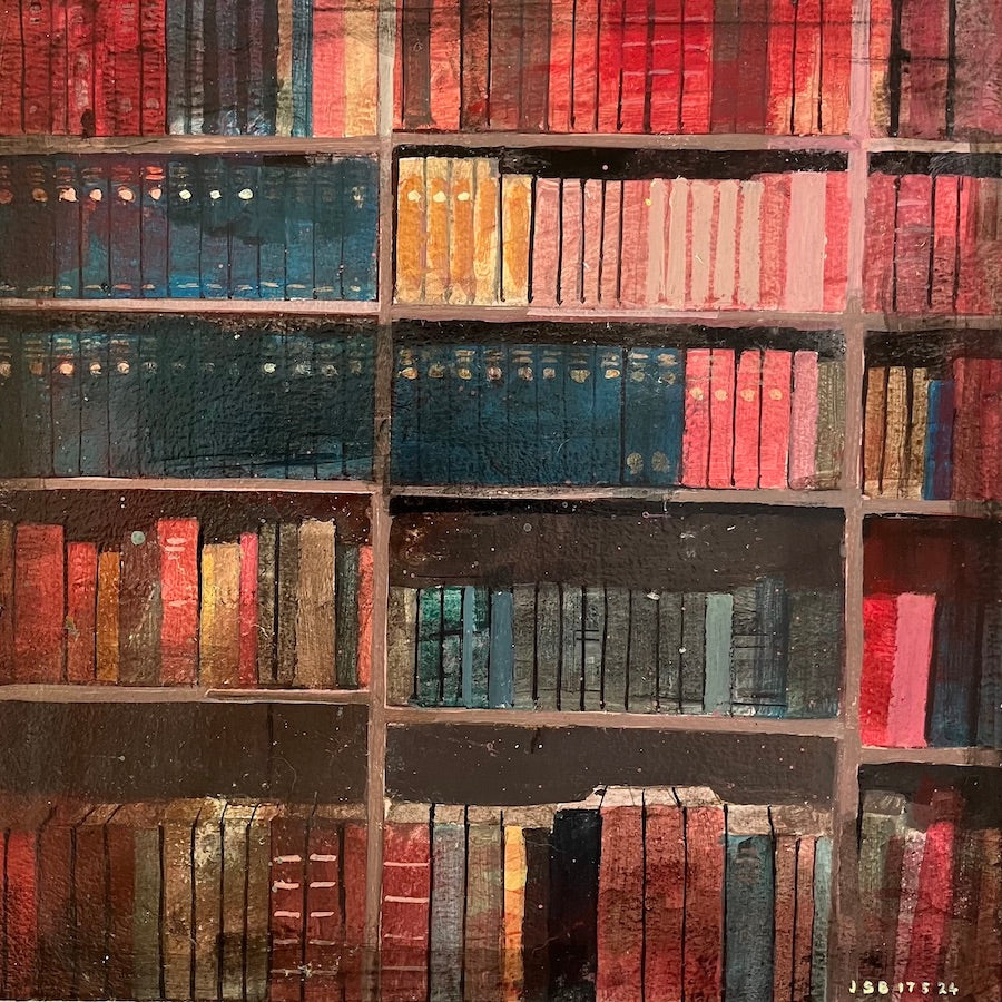 Bookshelf in the Organ Room 17.5.24 by Julian Sutherland-Beatson