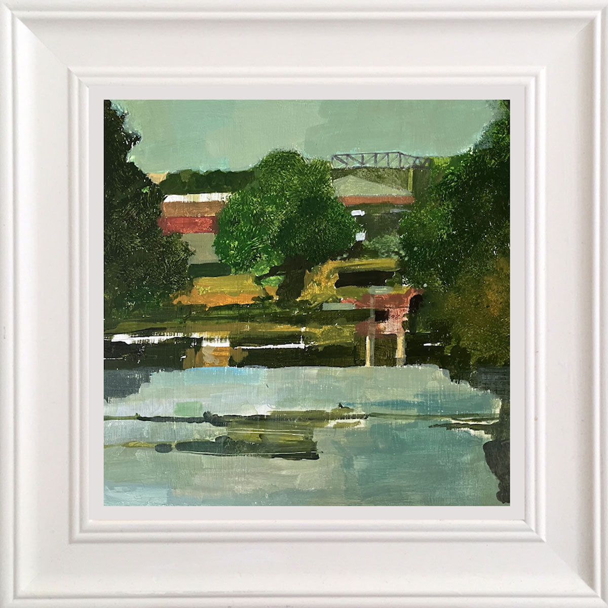 Across the Lake towards Glyndebourne House and the Auditorium 28.6.24 by Julian Sutherland-Beatson