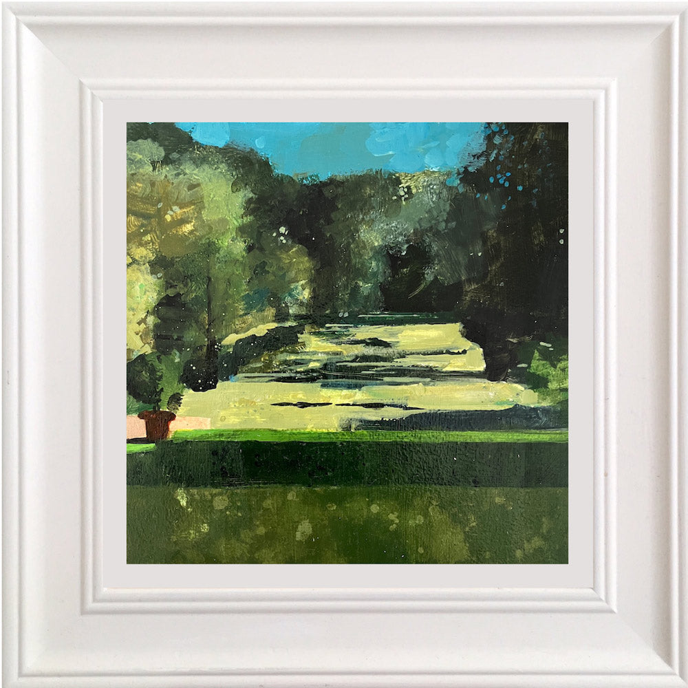 Lake with hedge 13.7.25 By Julian Sutherland-Beatson