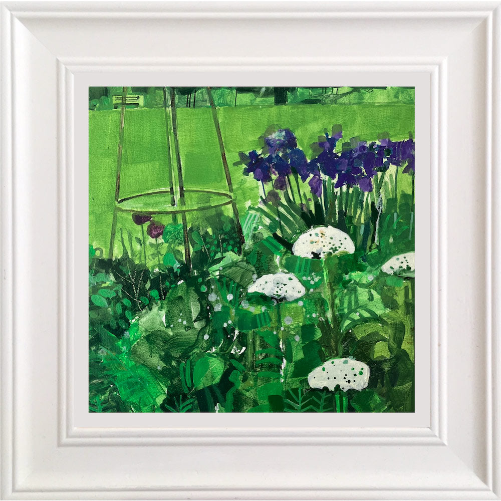 Flower border with irises