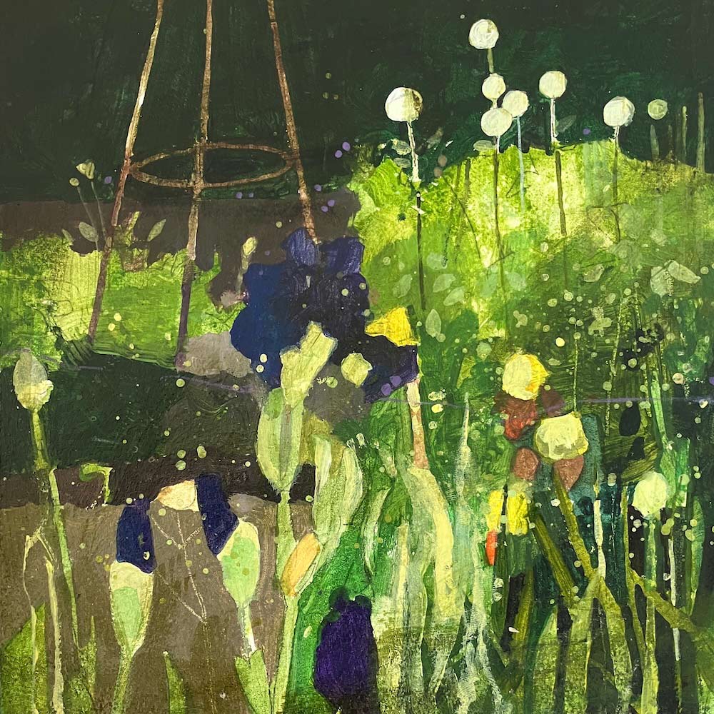 Flower border with alliums & irises 10.7.26 By Julian Sutherland-Beatson