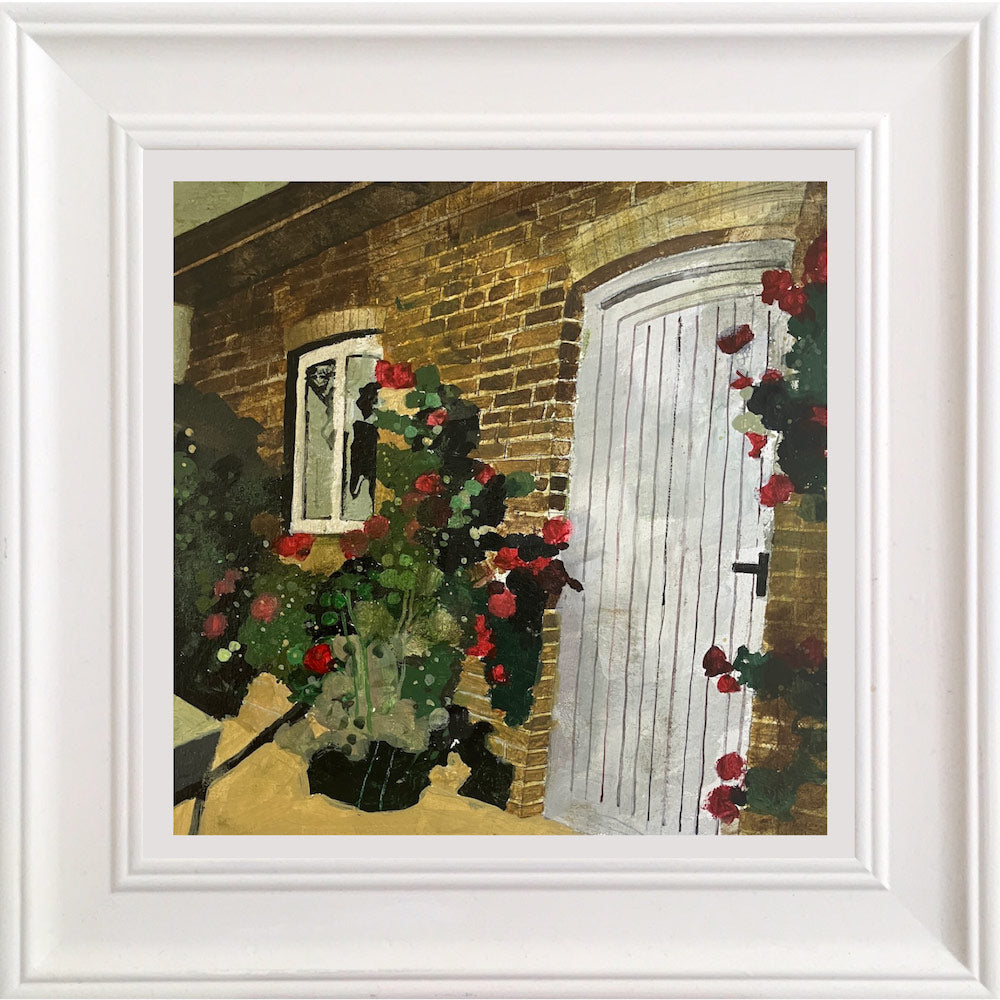 Gardeners hut with rambling rose 3.8.26 By Julian Sutherland-Beatson