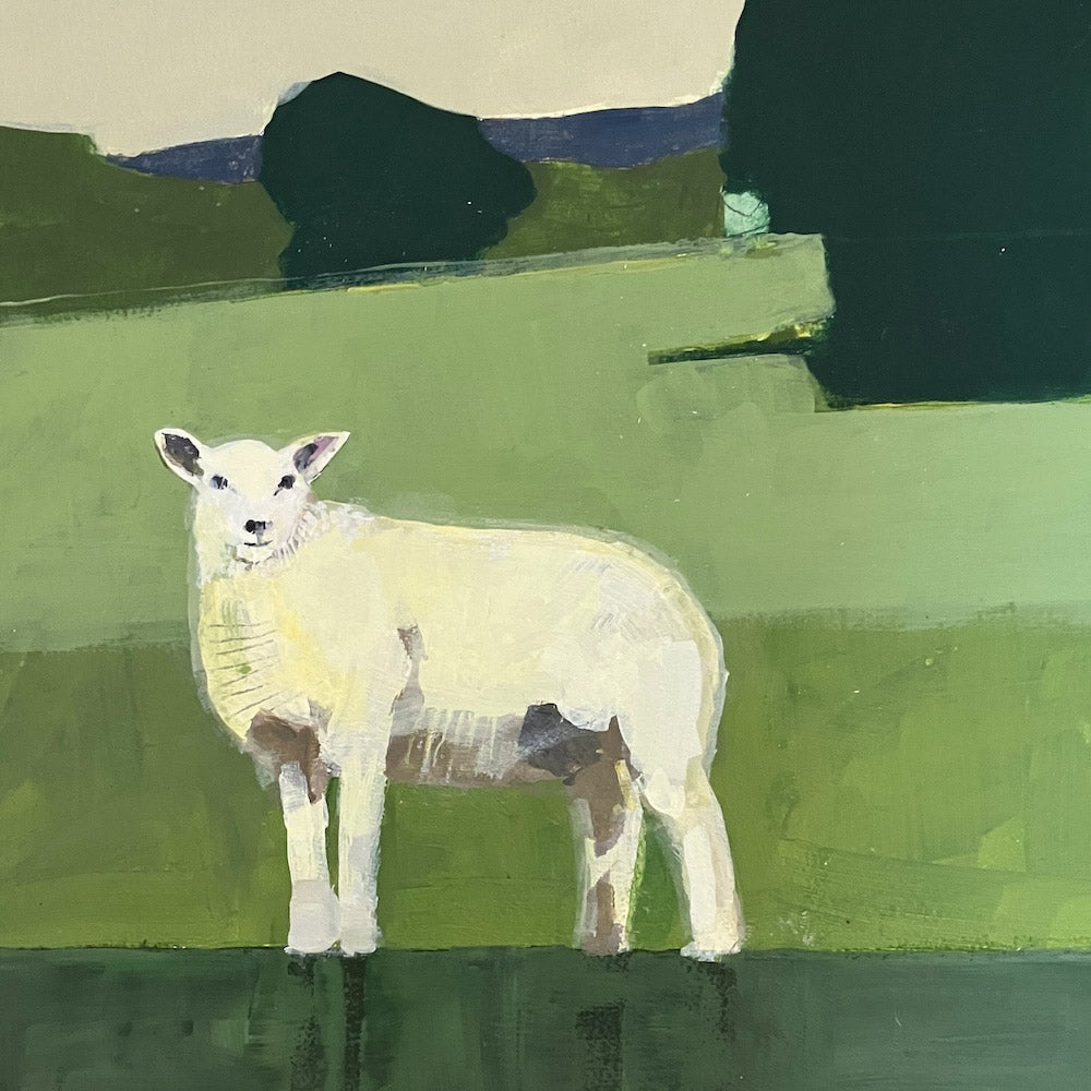 Lone sheep with downland beyond By Julian Sutherland-Beatson