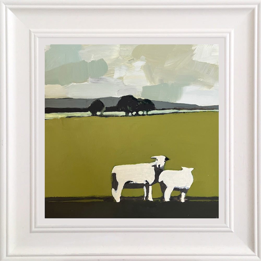 Two sheep with Downland beyond #2 18.8.25 By Julian Sutherland-Beatson