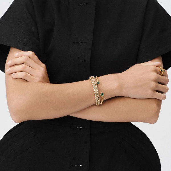 gold and rhinestones bracelet