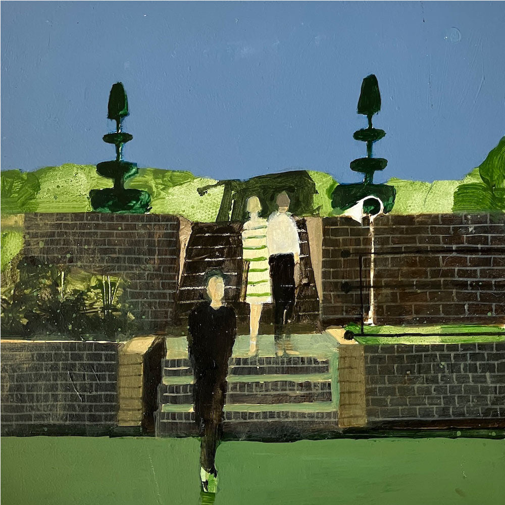Visitors on the steps near The Rose Garden 9.6.25 By Julian Sutherland-Beatson