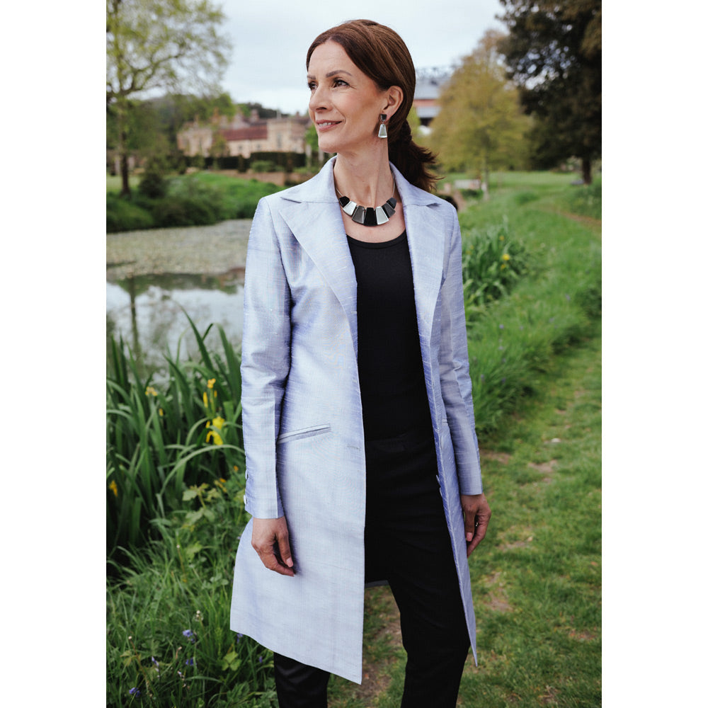 Alfriston Silver Silk Coat