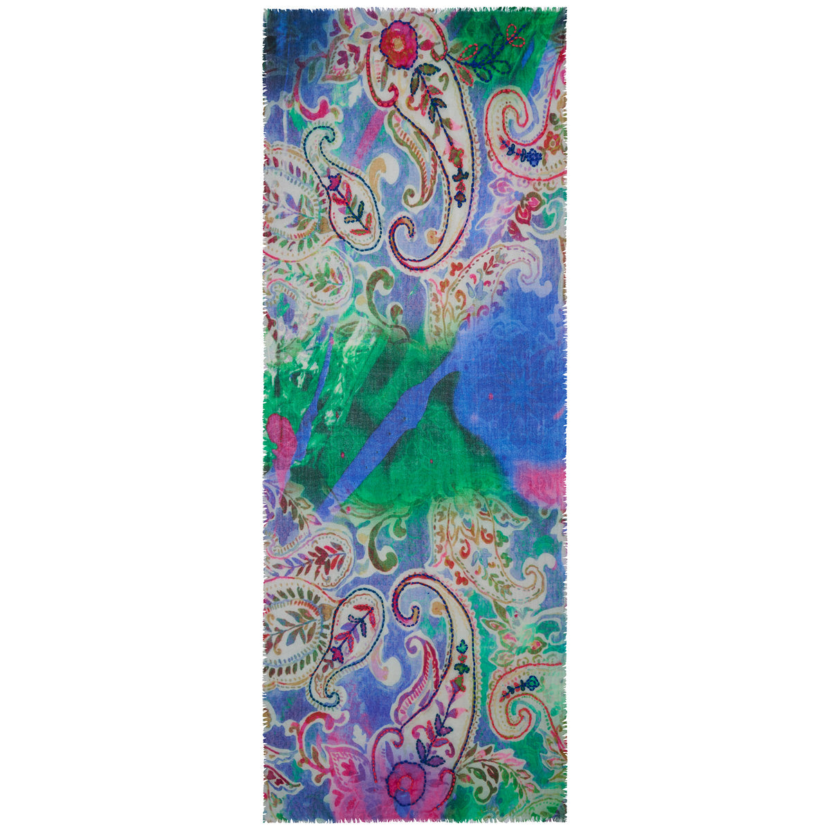 Amara Embroidered Wool Scarf