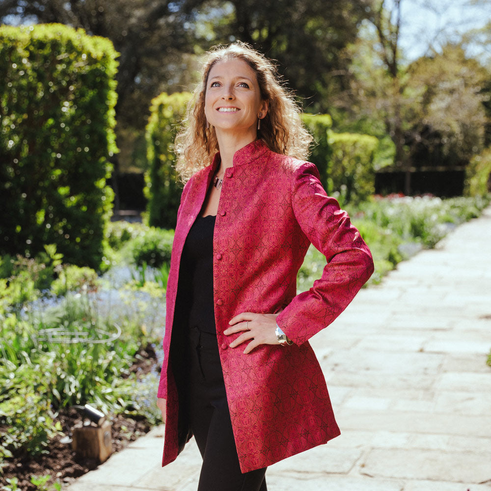 Arundel Pink Royal Jacquard Coat