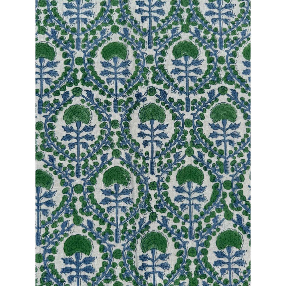 Blue & Green Trellis Cotton Tablecloth