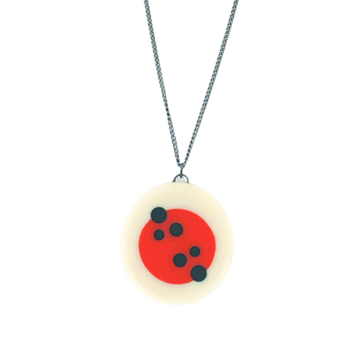 Black, White & Tangerine Nabu Pendant Necklace Glyndebourne Shop