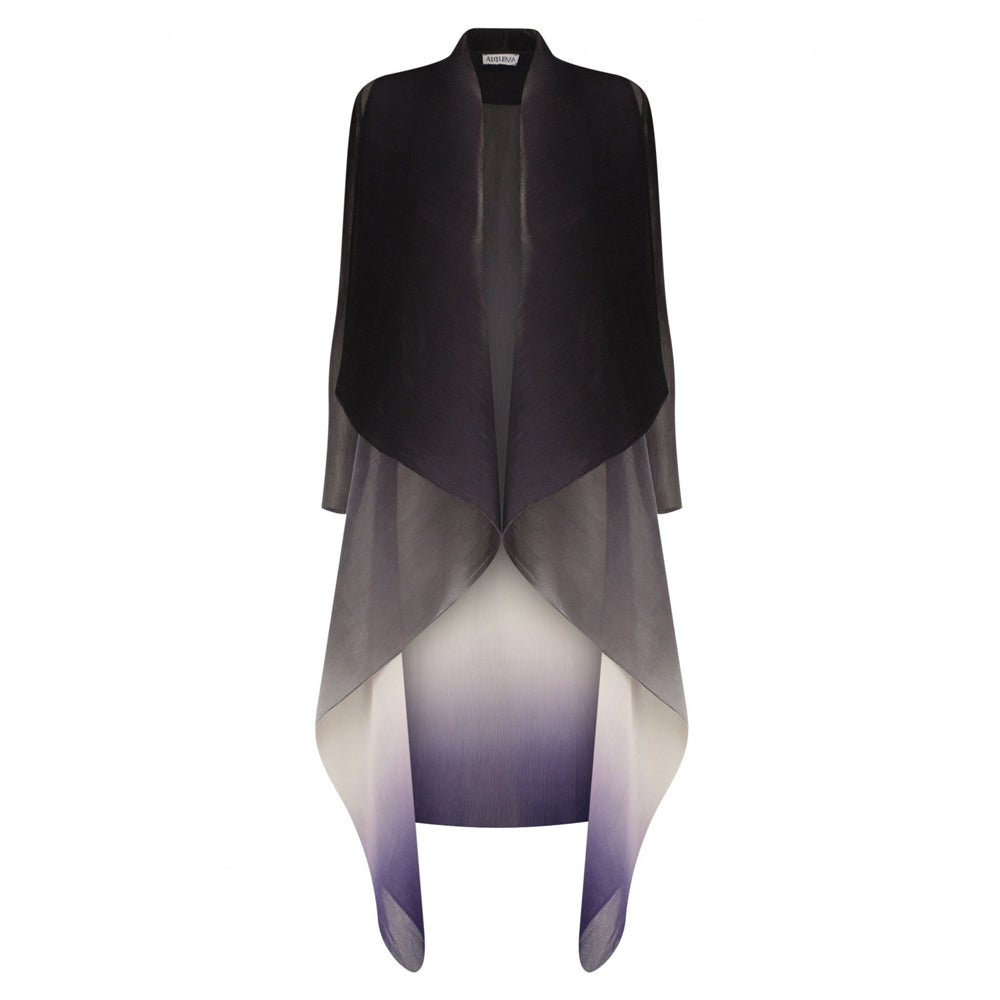 Jet Purple Ombre Pleated Waterfall Coat