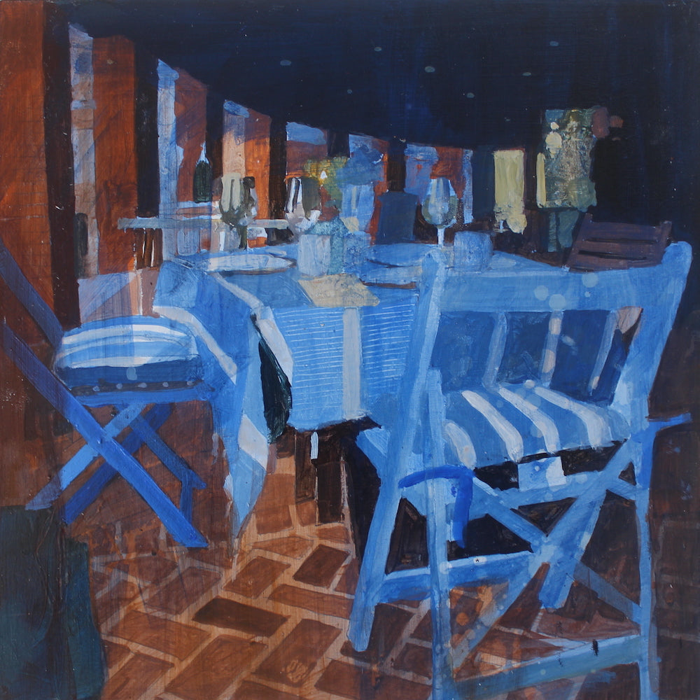 Blue picnic table 8.8.23 by Julian Sutherland-Beatson Glyndebourne Shop