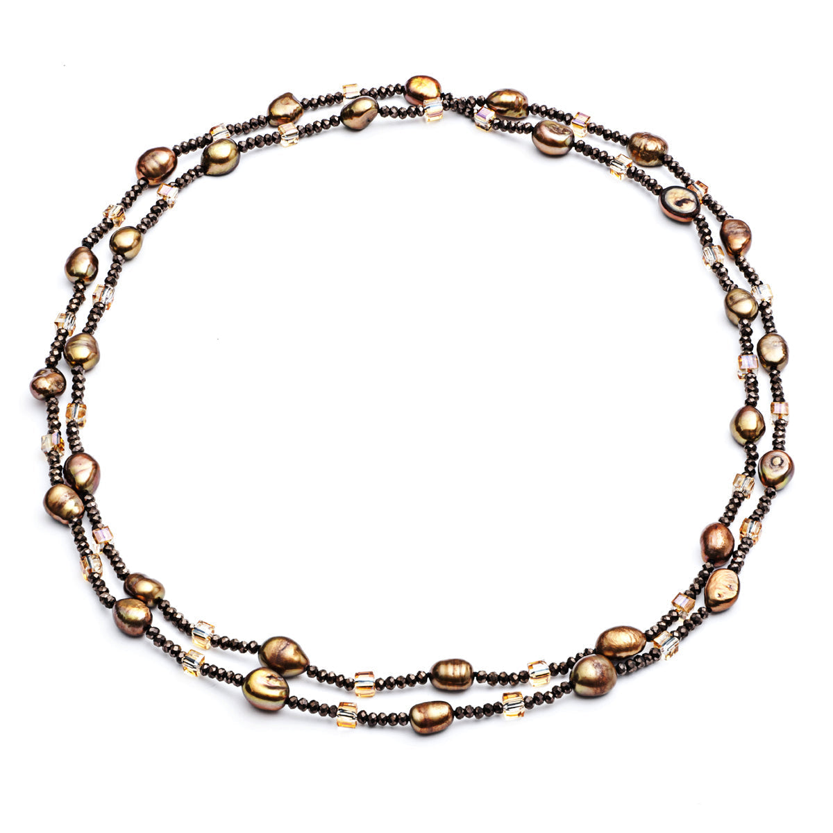 Bronze Pearls & Glass Oyster Necklace Glyndebourne Shop