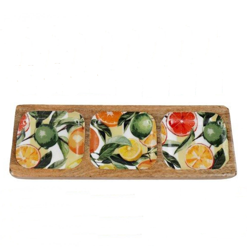 Yellow Inset Citrus Dipping Platter