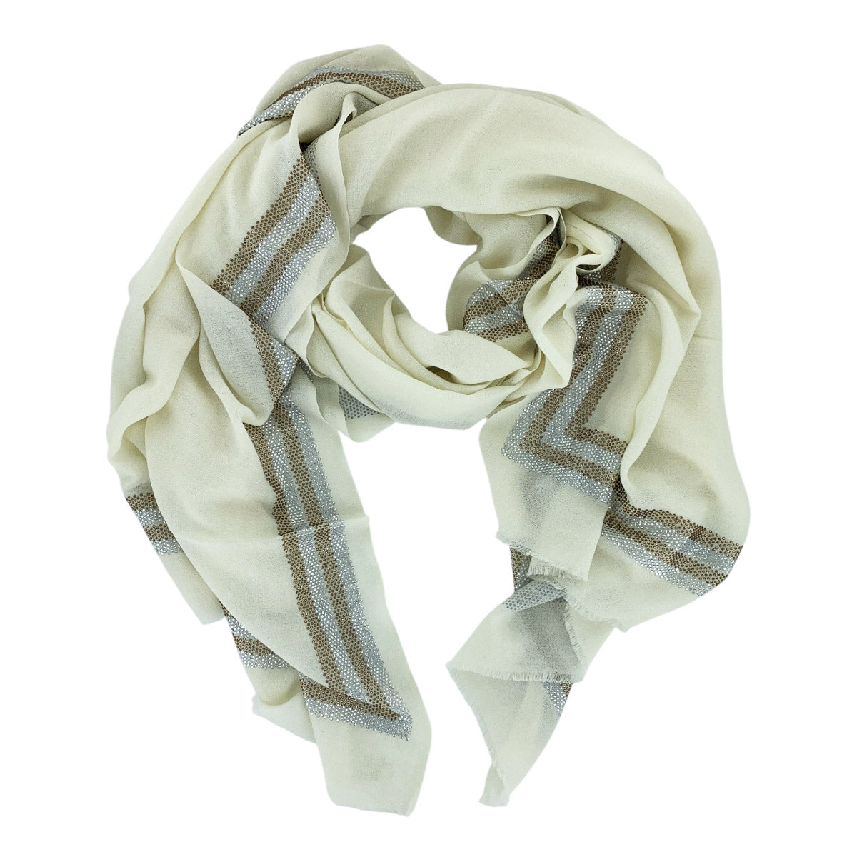 Swarovski Cream & Gold Cashmere Wrap