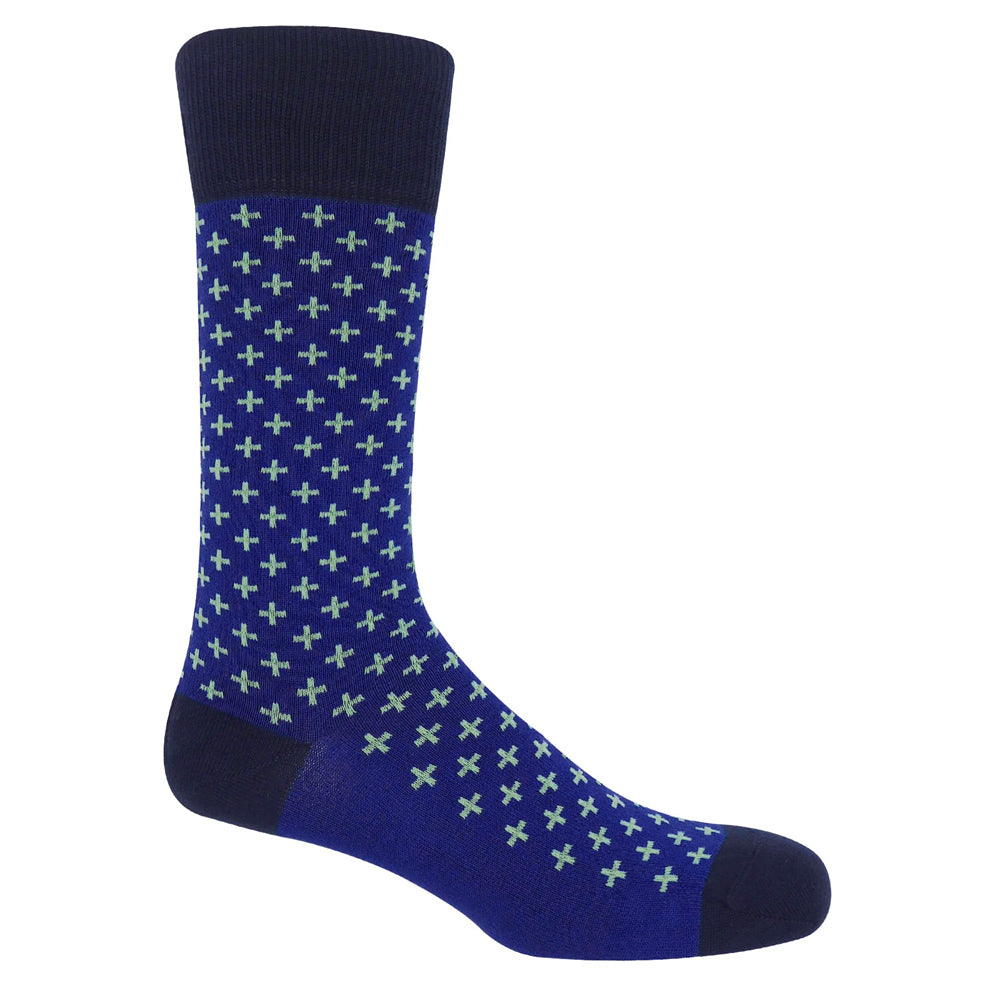 Crosslet Black & Blue Cotton Socks