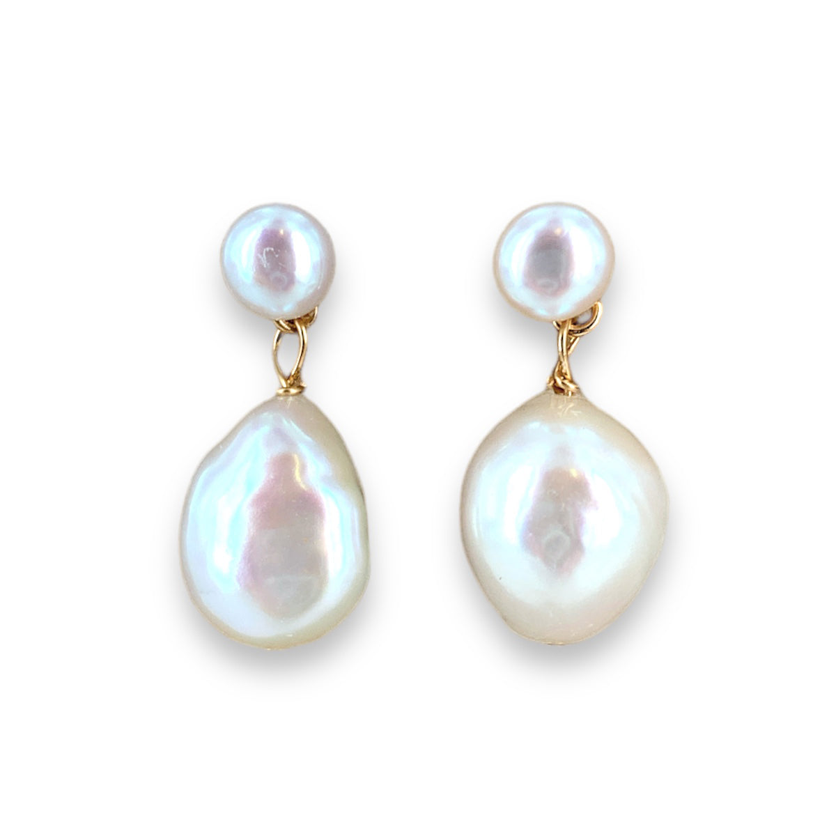 Cultured Freshwater White Pearl Stud & Pearl Drop Earrings Glyndebourne Shop