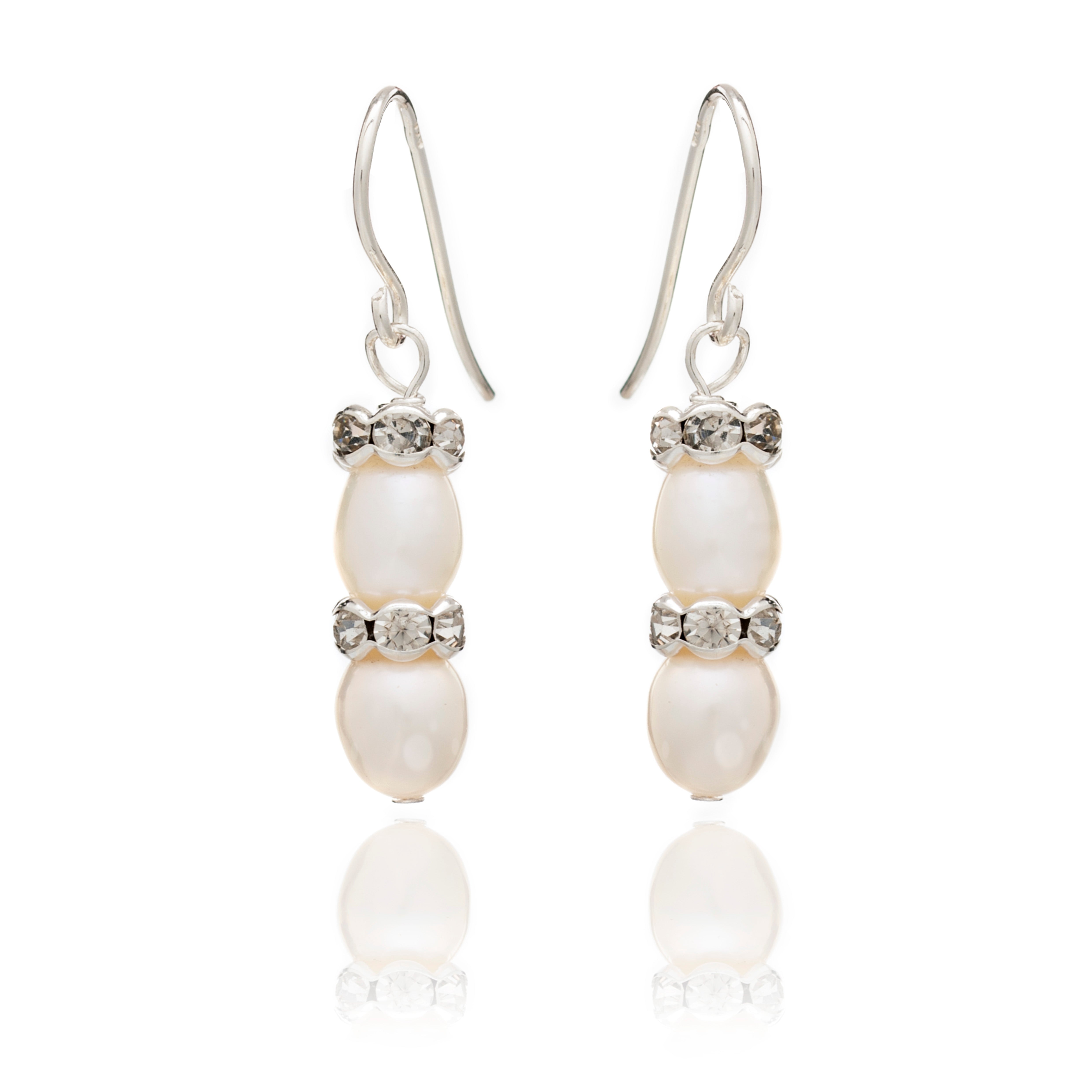 Cultured Freshwater Pearl & Crystal Earrings