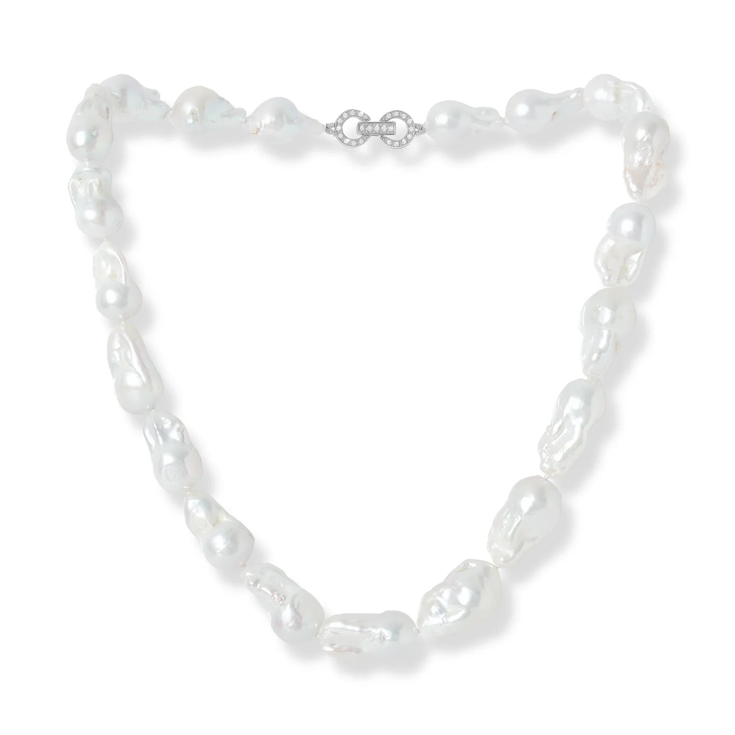 White Cultured Freshwater Fireball Pearl Necklace
