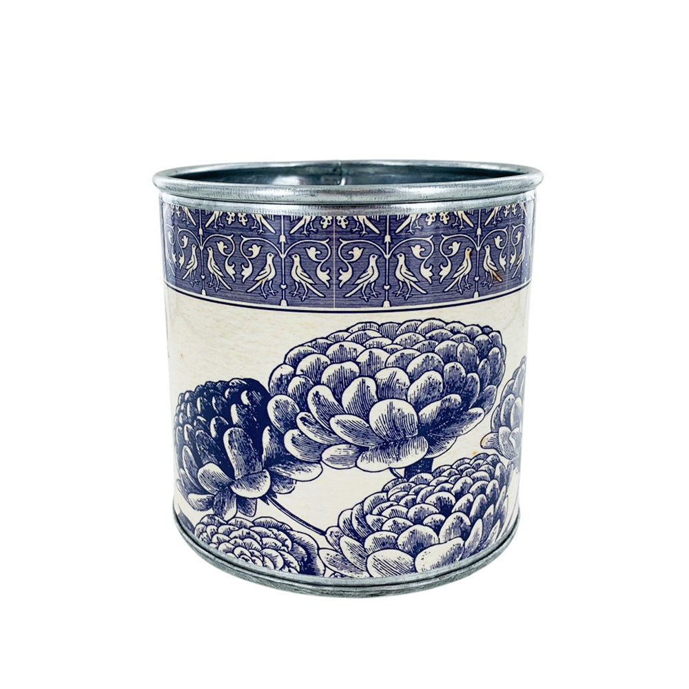 Delphi Blue Bloom Medium Tin Planter