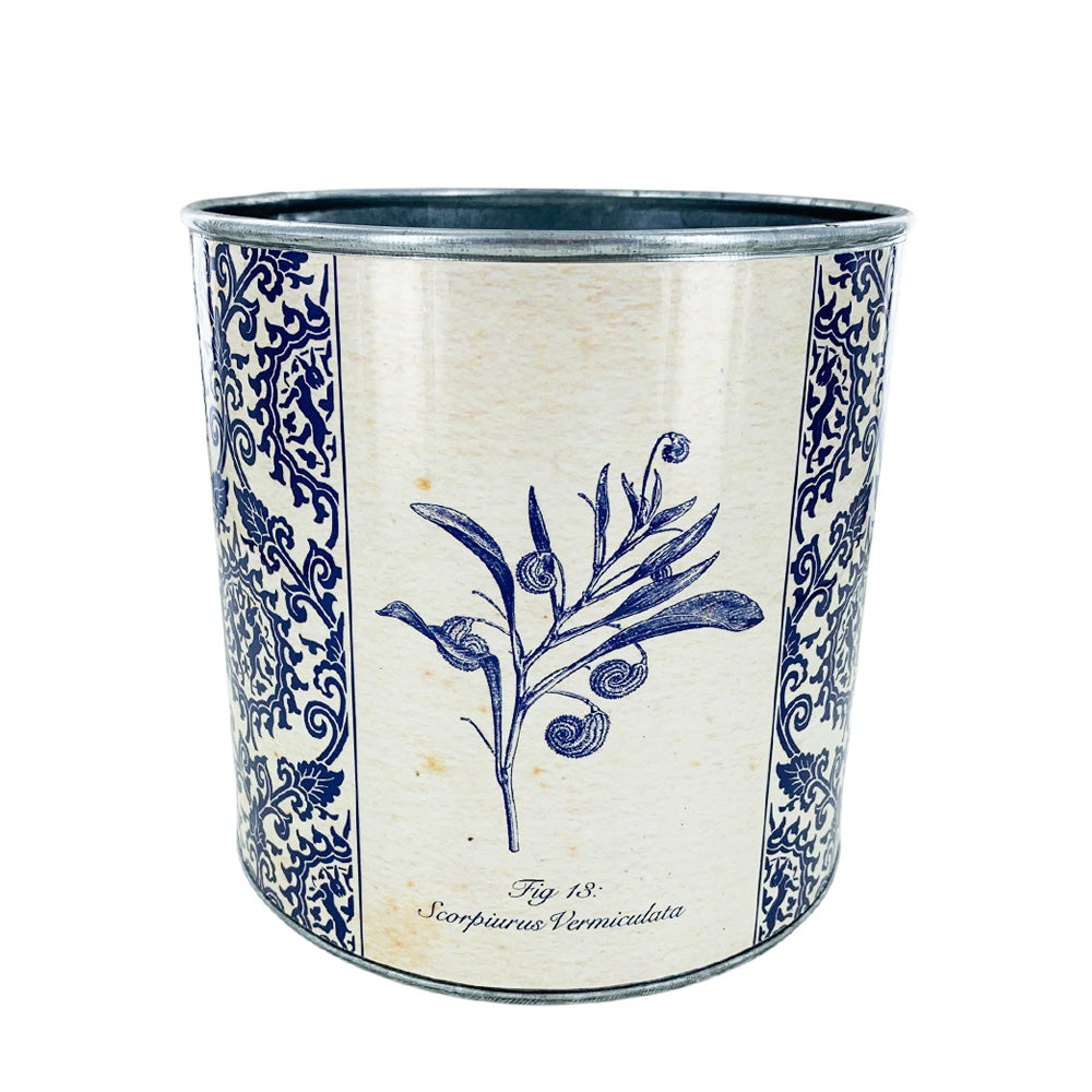 Delphi Blue Large Tin Planter