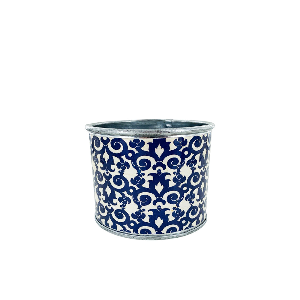 Delph Blue Shield Small Tin Planter