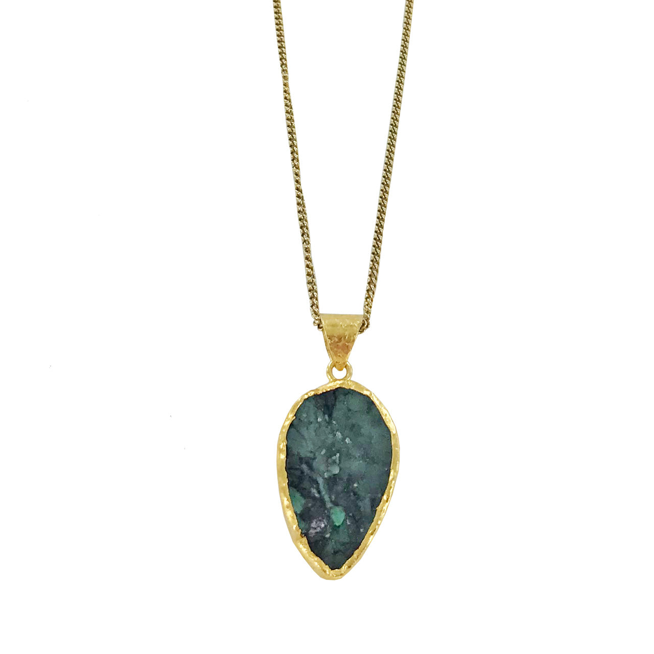 Brazilian Rough Emerald Pendant