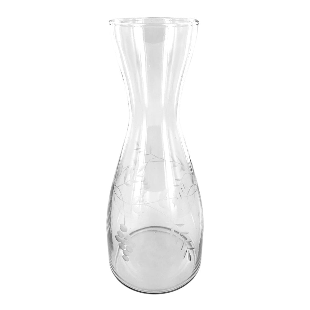 Vintage Style Vine Etching Glass Carafe