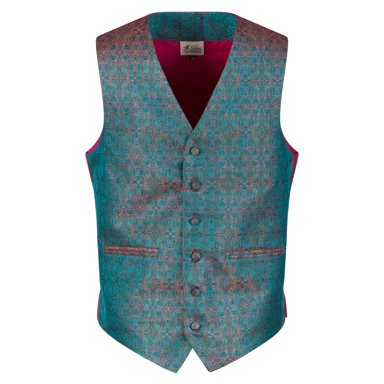 Firle Silk Waistcoat In Royal Jacquard