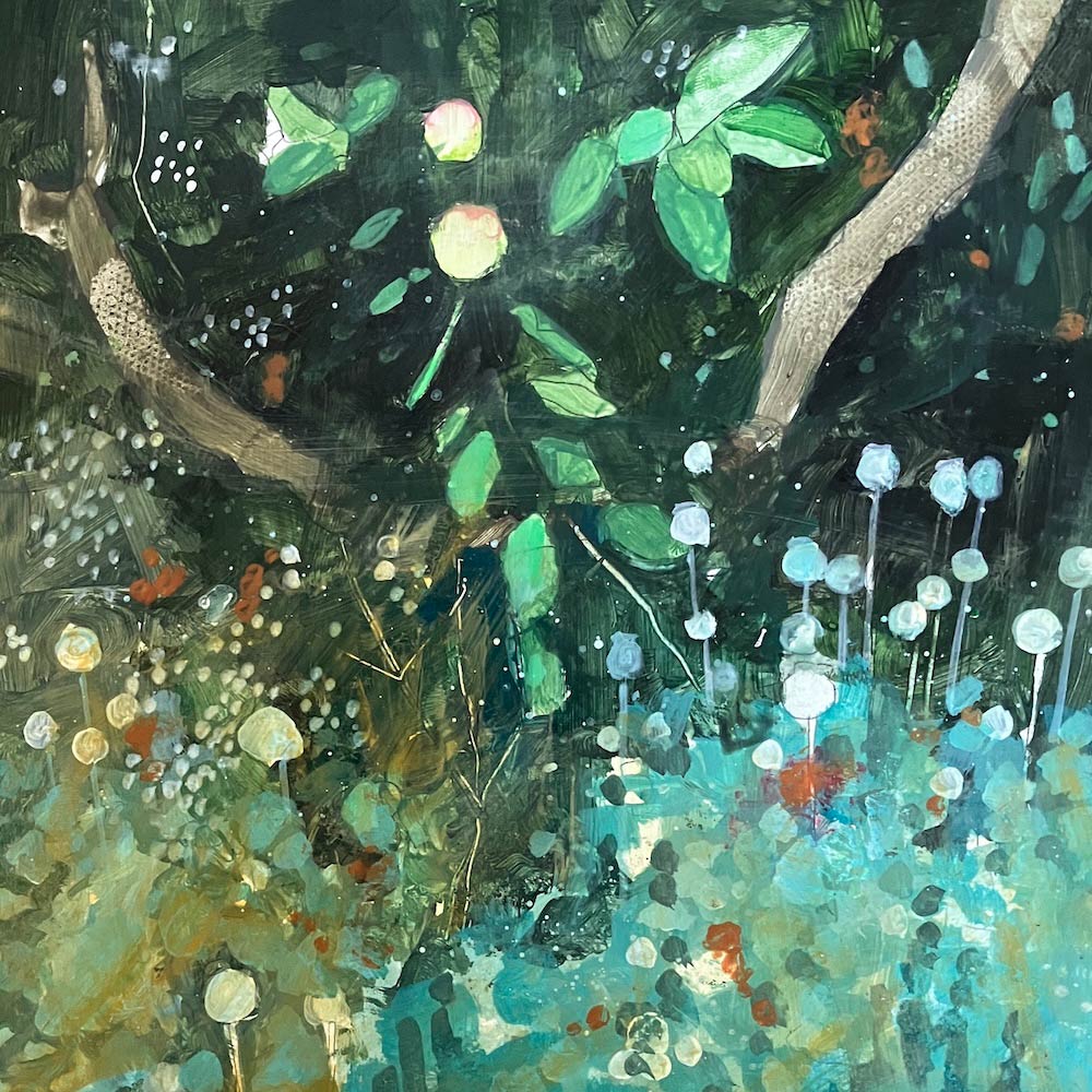 Floral foliage under apple tree By Julian Sutherland-Beatson